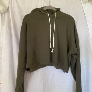 Wild Fable cropped green hoodie